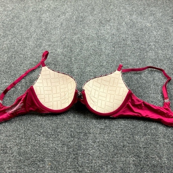 VICTORIA’S SECRET Women’s Perfect Shape Maroon Pattern Bra size: 34B - Picture 2 of 5